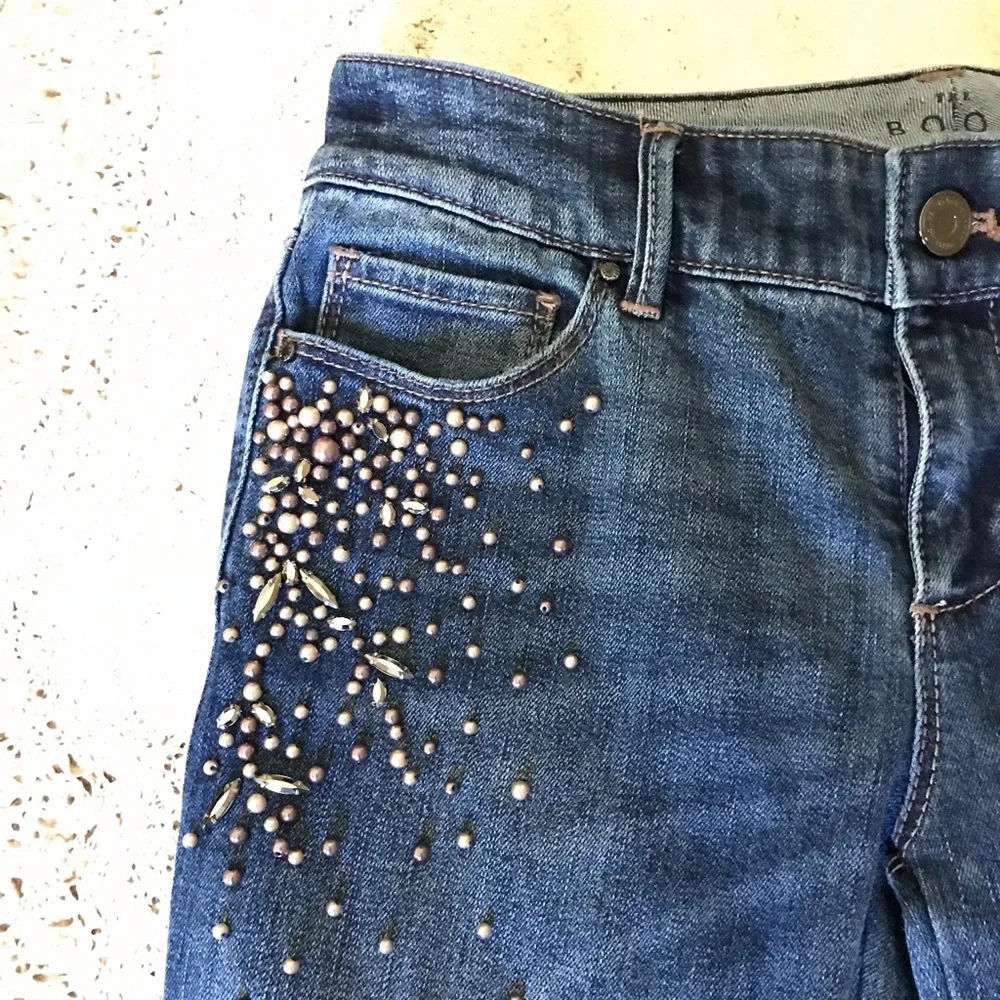 White House Black Market Blue Embellished Jeans - Picture 5 of 16